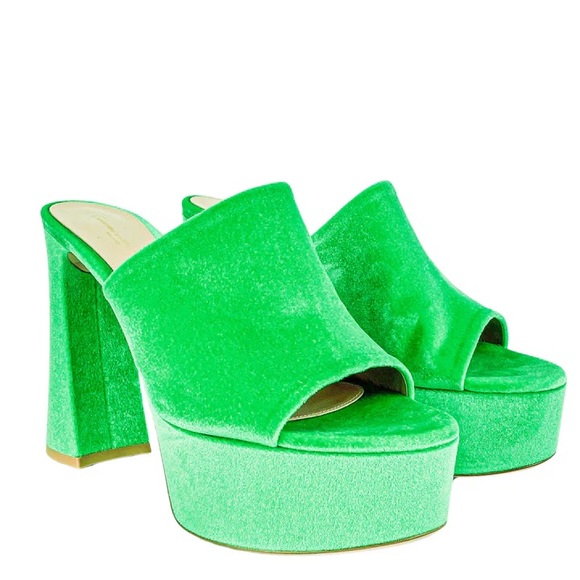♠️SOLD♠️ Gianvito Rossi Holly Mules - Chenille Green - Size 8 *WOW* - Picture 3 of 3